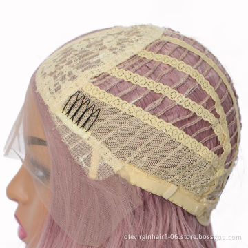 synthetic hair wigs pink black heat resistant fib,synthetic Short Mono top ombre wave lace front lac wigs with lace front